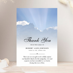 3.5x5 Thank You clouds Funeral Photo Sympathy