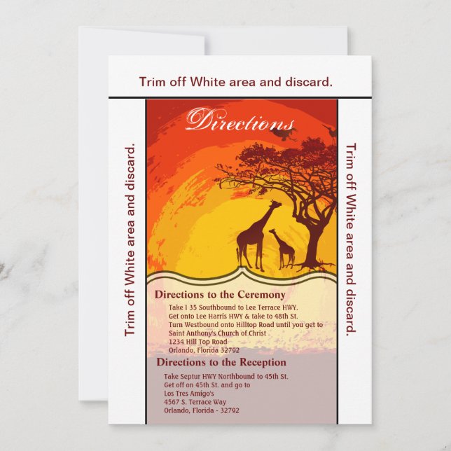 3.5x6 Directions Card African Safari Giraffe Sunse (Front)