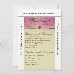 3.5x6 Directions Card Amethyst Jewel Embossed Pape