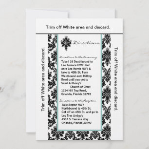 3.5x6 Directions Card Black Tiff Damask