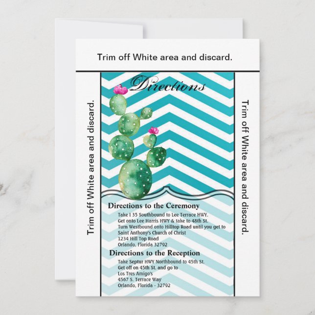 3.5x6 Directions Card Boho Cacti Cactus Succulent (Front)