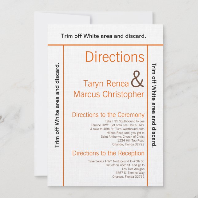 3.5x6 Directions Card Brown Oran Chevro (Front)