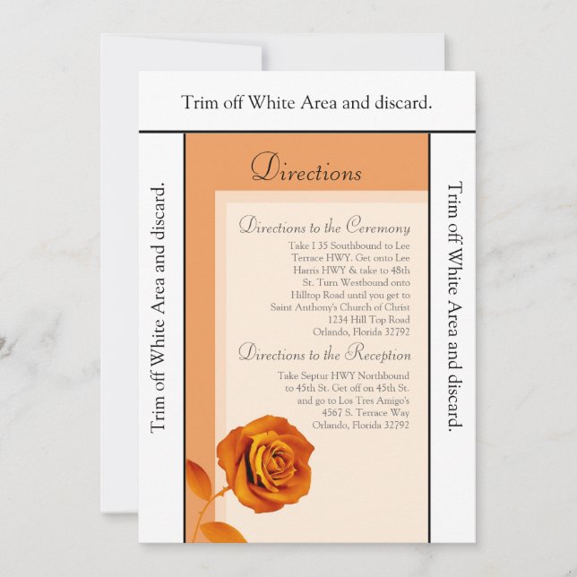 3.5x6 Directions Card Burnt Orange Rose (Front)