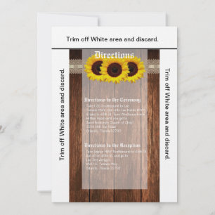3.5x6 Directions Card Country Sunflower Wood Lace