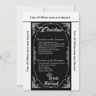 3.5x6 Directions Card Eat Drink Be Married Black