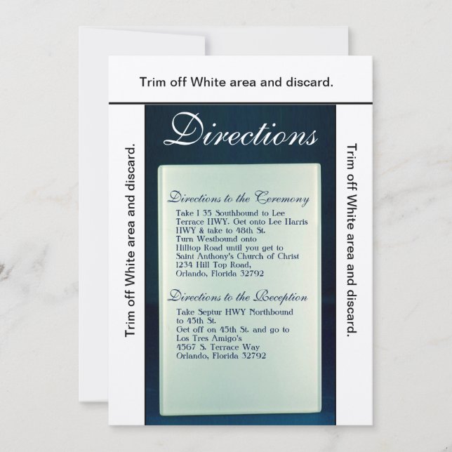 3.5x6 Directions Card Frosted Glass Mirror Modern (Front)