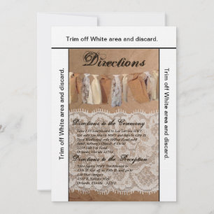 3.5x6 Directions Card Kraft Paper Bag Lace Burlap