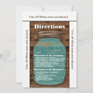 3.5x6 Directions Card Mason Jar Wood Country Rusti