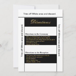 3.5x6 Directions Card Modern Stripe Black White Co