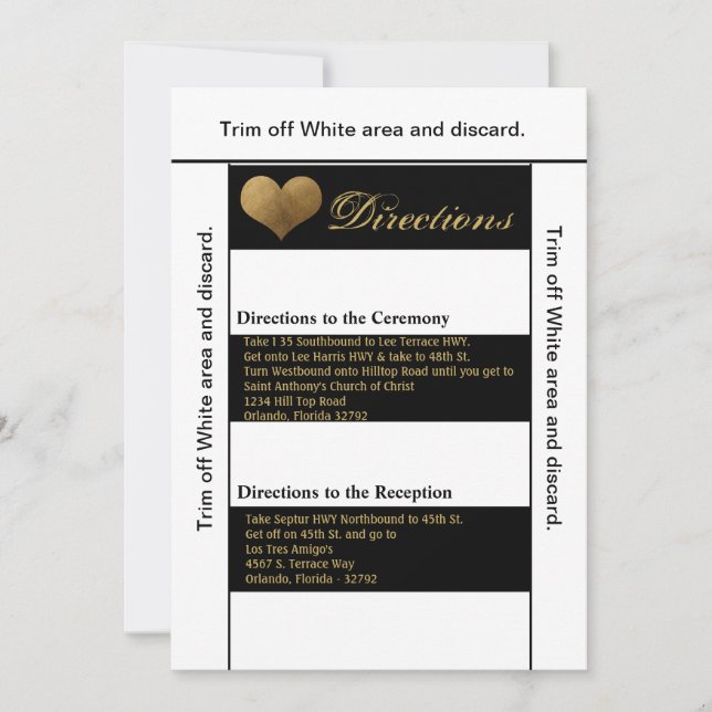 3.5x6 Directions Card Modern Stripe Black White Co (Front)