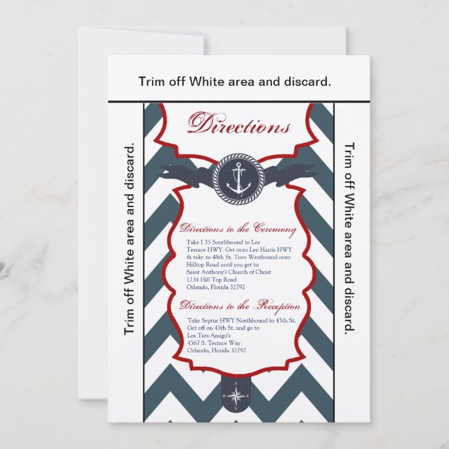 3.5x6 Directions Card Nautical Anchor Compass Ocea (Front)