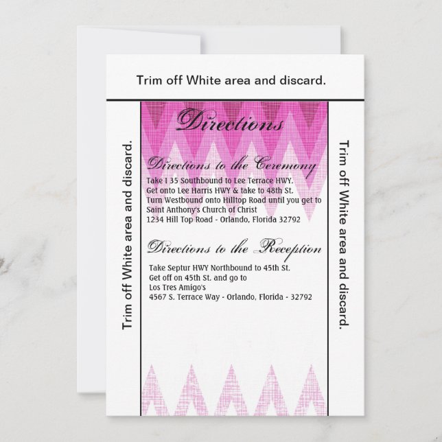3.5x6 Directions Card Ombre Chevron Pink (Front)