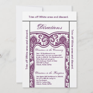 3.5x6 Directions Card Plum Purple Damask