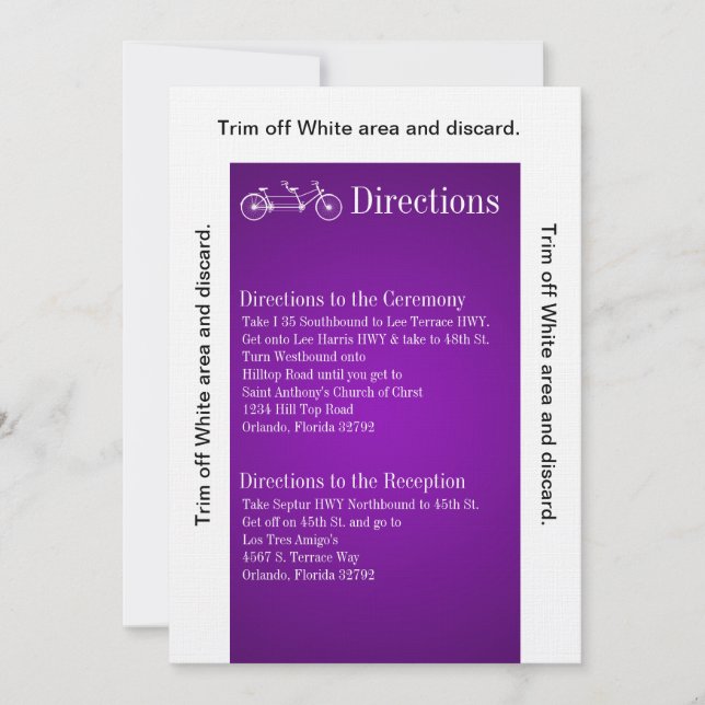3.5x6 Directions Card PurpleDouble Bike (Front)