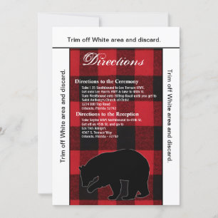 3.5x6 Directions Card Red Buffalo Plaid Bear Black