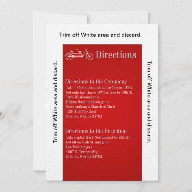 3.5x6 Directions Card Red Double Bike (Front)