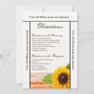 3.5x6 Directions Card Rustic Sunflower Country Lac