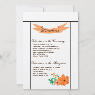 3.5x6 Directions Card Spring Hibiscus Flower Hawai