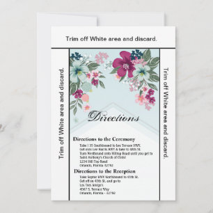 3.5x6 Directions Card Tropical Flower on Blue Ombr