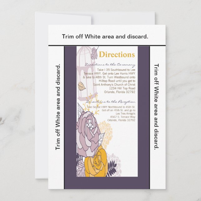 3.5x6 Directions Card Vintage Plum Mustard Rose (Front)