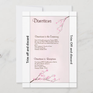 3.5x7 Directions Pink Cherry Blossom Invitation