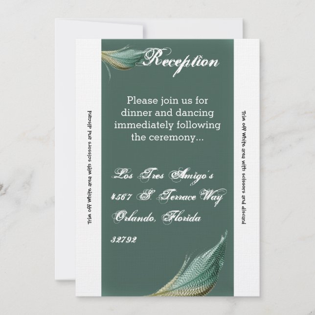 3.5x7 Reception Card Animal Quail Feather Bird (Front)