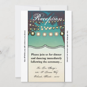 3.5x7 Reception Card Beach Sunset Palm Trees Strin