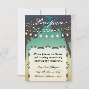 3.5x7 Reception Card Beach Sunset Palm Trees Strin
