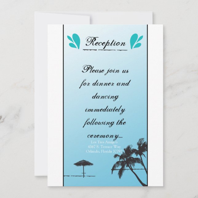 3.5x7 Reception Card Beachy Palm Tree (Front)