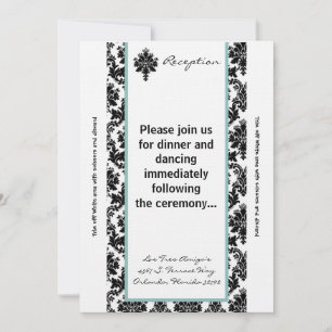 3.5x7 Reception Card Black Tiffa Damask