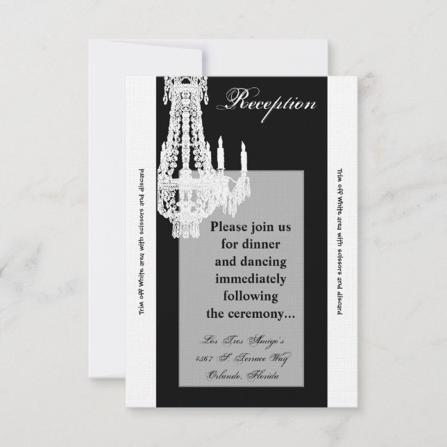 3.5x7 Reception Card Crystal Chandelier Glitz Glam (Front)