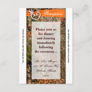 3.5x7 Reception Card Deer Couple Doe Buck Camo