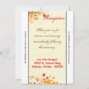3.5x7 Reception Card Fall Breeze Autumn Leaves