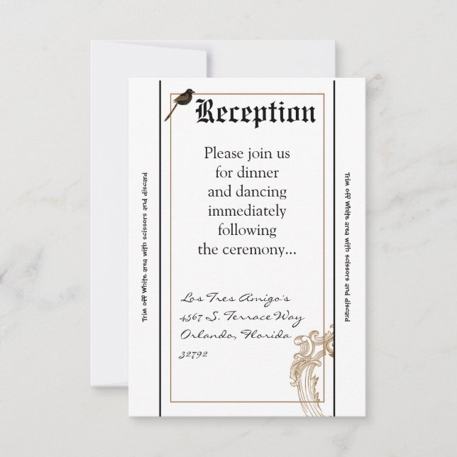 3.5x7 Reception Card Formal Love Birds Pigeon Duel (Front)