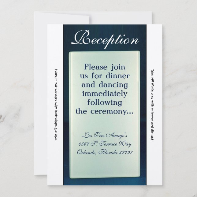 3.5x7 Reception Card Frosted Glass Mirror Modern (Front)