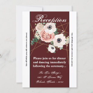 3.5x7 Reception Card Geometric Garden Rose Wine