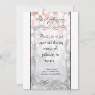 3.5x7 Reception Card Glitz Pink Sparkles