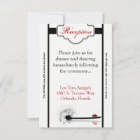 3.5x7 Reception Card Lady Bug Dandilion Flower Ins