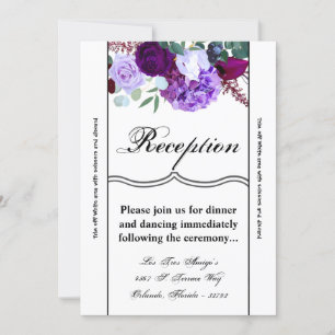 3.5x7 Reception Card Lavender Hibiscus on White