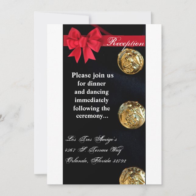 3.5x7 Reception Card Marine Dress Blues Uniform (Front)