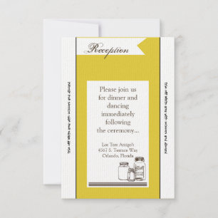 3.5x7 Reception Card Mason Jar Country Rustic Vase