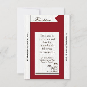 3.5x7 Reception Card Mason Jar Country Rustic Vase