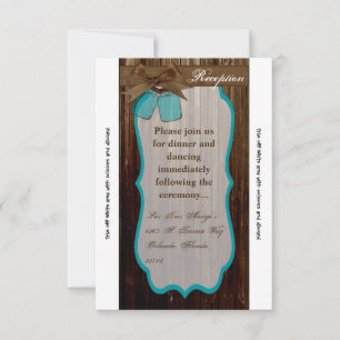 3.5x7 Reception Card Mason Jar Initials Rustic Cou