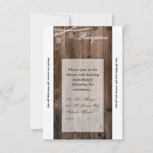 3.5x7 Reception Card Mason Jar String Lights Barn