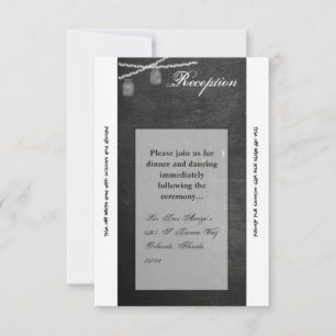 3.5x7 Reception Card Mason Jar String Lights Chalk