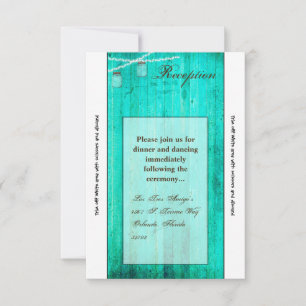 3.5x7 Reception Card Mason Jar String Lights Wood