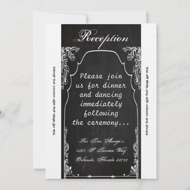 3.5x7 Reception Card Modern Chalkboard (Front)