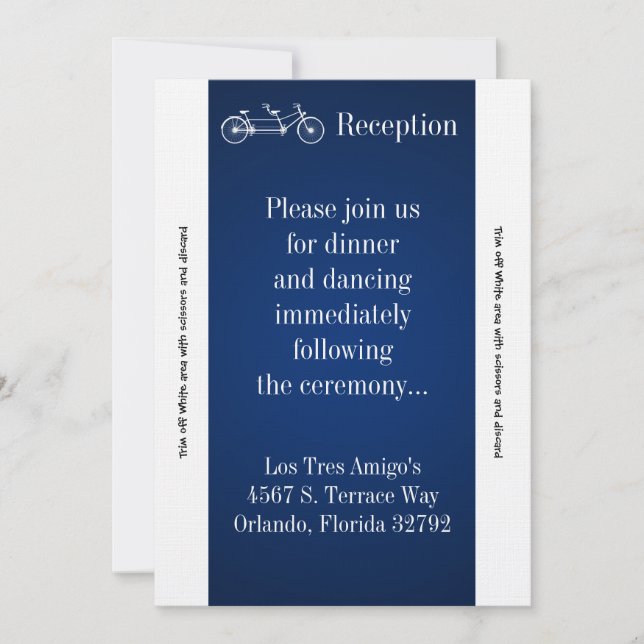 3.5x7 Reception Card Navy Double Bike (Front)