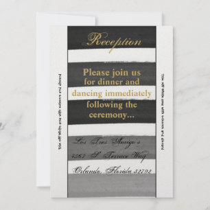 3.5x7 Reception Card Ombre Stripe Black Line Fade