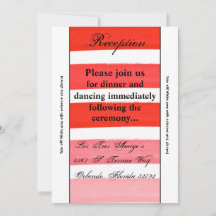 3.5x7 Reception Card Ombre Stripe Red Line Fade
